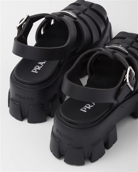 foam rubber sandals prada|Prada block heel sandals.